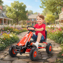 AIYAPLAY Kids Pedal Go Kart With Adjustable Seat, EVA Tyres, Red