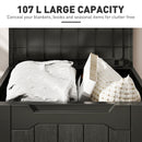 HOMCOM 107 L Plastic Storage Chest with Lock Hole and Handles