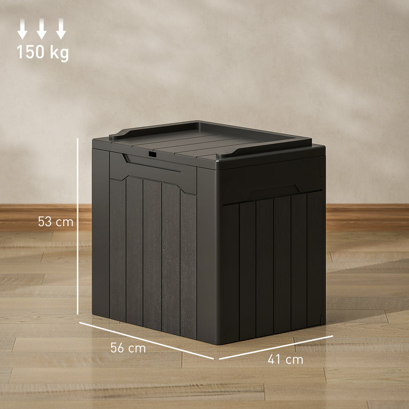 HOMCOM 107 L Plastic Storage Chest with Lock Hole and Handles