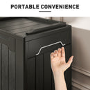 HOMCOM 107 L Plastic Storage Chest with Lock Hole and Handles