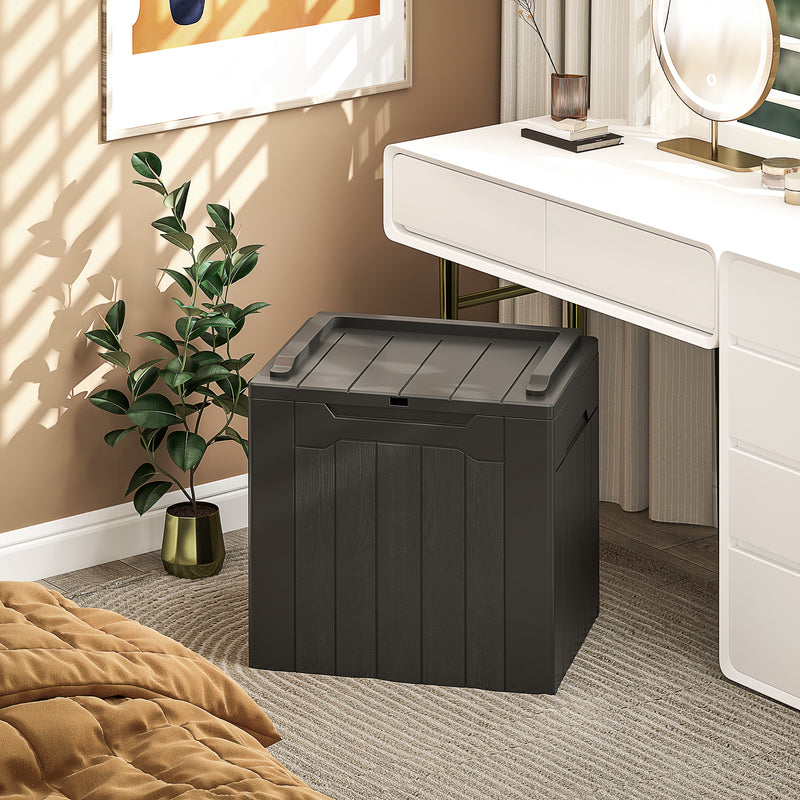 HOMCOM 107 L Plastic Storage Chest with Lock Hole and Handles