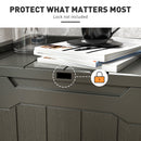 HOMCOM 107 L Plastic Storage Chest with Lock Hole and Handles