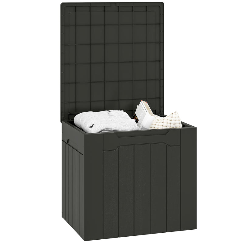 HOMCOM 107 L Plastic Storage Chest with Lock Hole and Handles