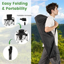 Set of 2 Oversized Camping Chair with Side Table and Storage Pockets-Black