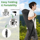 Set of 2 Oversized Camping Chair with Side Table and Storage Pockets-Grey