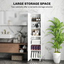HOMCOM Tall Storage Cabinet with Adjustable Shelves and Double Doors