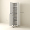 HOMCOM Tall Storage Cabinet with Adjustable Shelves and Double Doors
