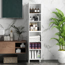 HOMCOM Tall Storage Cabinet with Adjustable Shelves and Double Doors