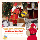 HOMCOM Musical Animated Santa Claus with Music, Dancing, Bell and Sack