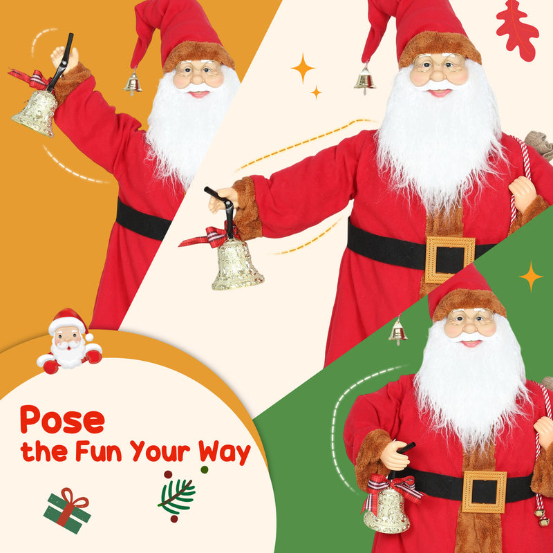HOMCOM Musical Animated Santa Claus with Music, Dancing, Bell and Sack
