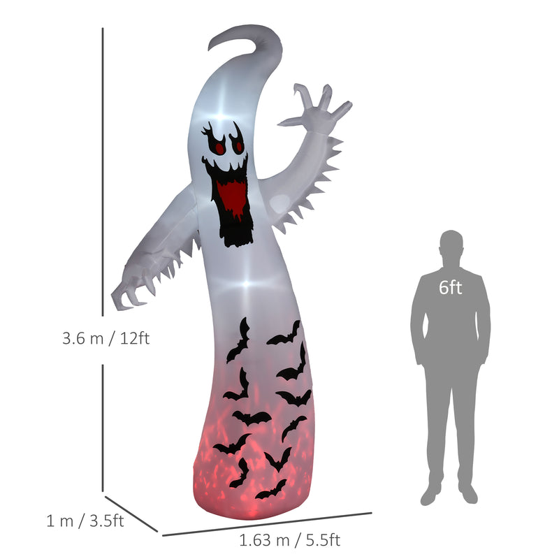 Outsunny 11.8FT Halloween Inflatable Spooky Ghost, Blow Up Garden Decoration