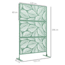 Outsunny 6.5FT Metal Outdoor Privacy Screen Panel w/ Stand, Leaf Style