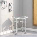 HOMCOM Aluminium Shower Stool For Elderly Disabled Non-Slip Bath Stool Blue