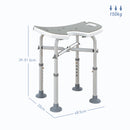 HOMCOM Aluminium Shower Stool For Elderly Disabled Non-Slip Bath Stool Blue