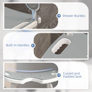 HOMCOM Aluminium Shower Stool For Elderly Disabled Non-Slip Bath Stool Blue