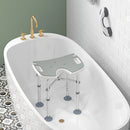 HOMCOM Aluminium Shower Stool For Elderly Disabled Non-Slip Bath Stool Blue