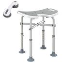 HOMCOM Aluminium Shower Stool For Elderly Disabled Non-Slip Bath Stool Blue