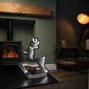 60cm Infinity Light up Leaping Reindeer Christmas Decoration with Ice White LEDs on Metal Base