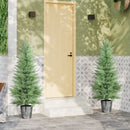 HOMCOM Set of 2 Artificial Cypress Trees with PE Leaves for Indoor Outdoor