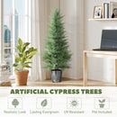 HOMCOM Set of 2 Artificial Cypress Trees with PE Leaves for Indoor Outdoor