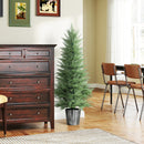 HOMCOM Set of 2 Artificial Cypress Trees with PE Leaves for Indoor Outdoor