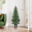 HOMCOM Set of 2 Artificial Cypress Trees with PE Leaves for Indoor Outdoor