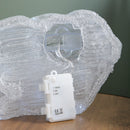27cm Battery Powered Light up Ice Frosted Christmas Doe & Fawn with LEDs