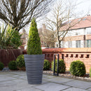 66cm Tall Round Trojan Garden Plant Pot Planter In Grey