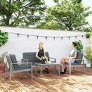 Outsunny 4 Pieces Wooden Garden Furniture Set With Cushions