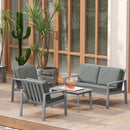 Outsunny 4 Pieces Wooden Garden Furniture Set With Cushions