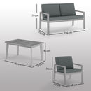 Outsunny 4 Pieces Wooden Garden Furniture Set With Cushions