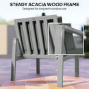 Outsunny 4 Pieces Wooden Garden Furniture Set With Cushions