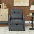 HOMCOM Convertible Single Chair Bed with Upholstered Fabric