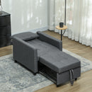 HOMCOM Convertible Single Chair Bed with Upholstered Fabric