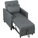 HOMCOM Convertible Single Chair Bed with Upholstered Fabric
