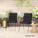 Outsunny 2pc Outdoor Seat Cushion with Backrest, Ties, for Garden, Black