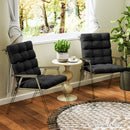 Outsunny 2pc Outdoor Seat Cushion with Backrest, Ties, for Garden, Black
