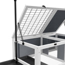 PawHut Tortoise House, Wooden Tortoise Table w/ Adjustable Lamp Holder - Grey