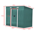 Livingandhome 4*6ft/4*8FT Metal Garden Storage Shed With Sliding Door