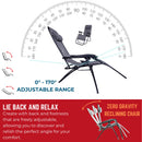 Multi Position Garden Gravity Relaxer Chair Sun Lounger with Sun Canopy in Grey