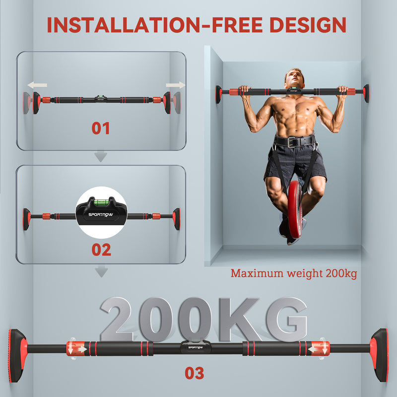 SPORTNOW Pull Up Bar Doorway From 96-130 Cm (37.8 Inch - 51.2 Inch), No Screws