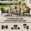Outsunny Rattan Garden Furniture Set, Outdoor Furniture Conversation Set