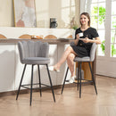 HOMCOM Set Of 2 Barstools With Petal Backrest For Kitchen Island