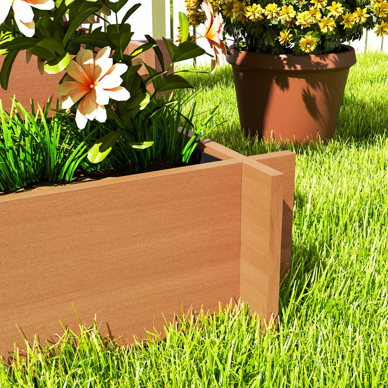 Outsunny 3 Tier Wooden Garden Planters with Trellis for Vine Climbing Plants