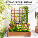 Outsunny 3 Tier Wooden Garden Planters with Trellis for Vine Climbing Plants