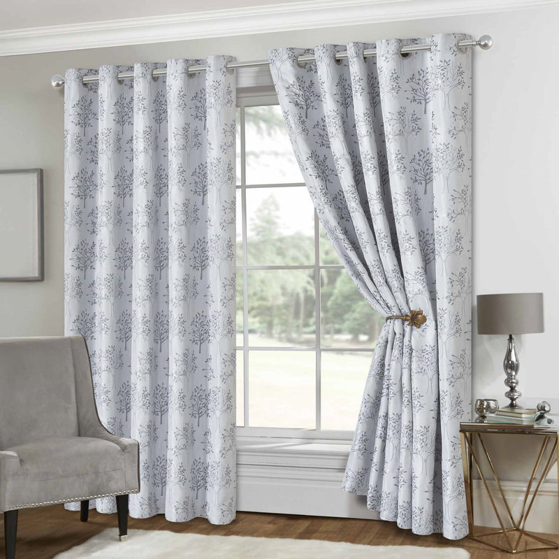 Tuscany Eyelet Curtains - Silver