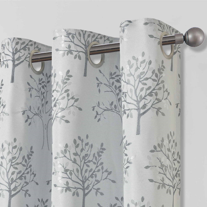 Tuscany Eyelet Curtains - Silver