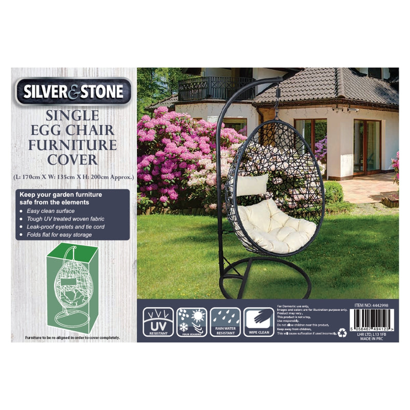 Silver & Stone Outdoor Furniture Cover for Single Egg Chair