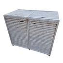 1.35m x 1.14m Large Grey Wooden Outdoor Garden Double Wheelie Bin Store Storage for 2 Bins