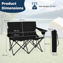 Double Camping Chair with Cup Holders and Carrying Bag
